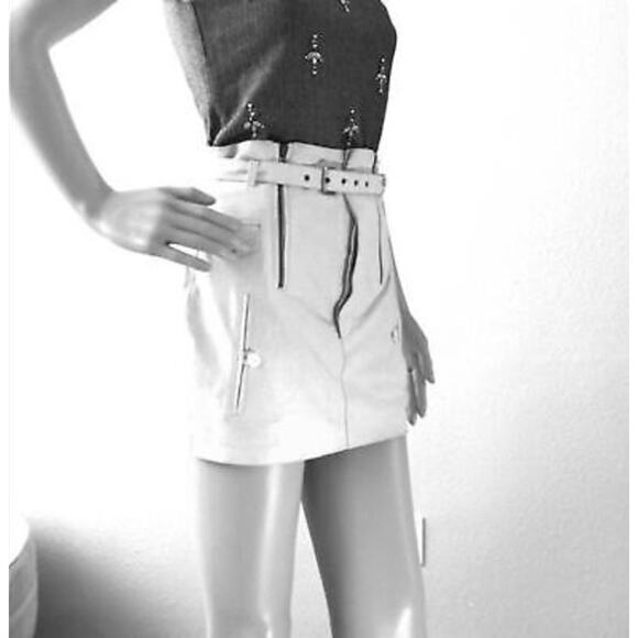 DIESEL Lamb Leather Mini Skirt Size 27 - Picture 11 of 12